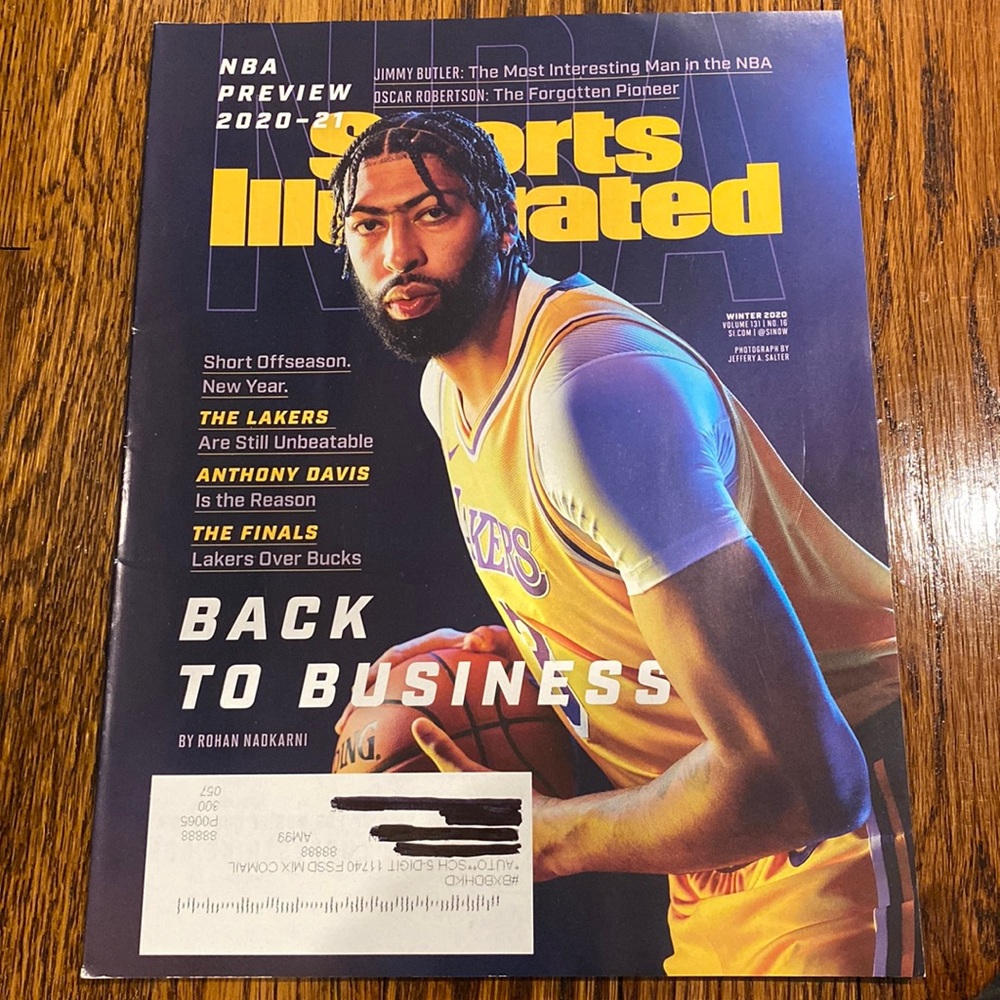 Sports Illustrated Magazine Winter 2021 - Anthony Davis - LA Lakers los angeles